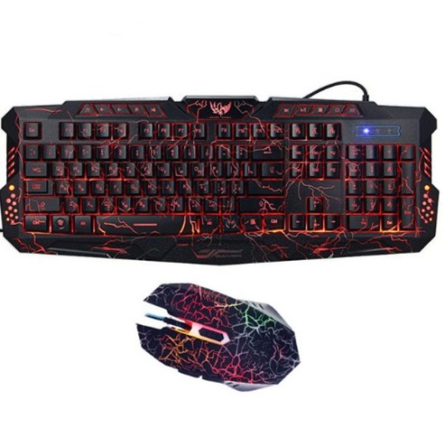 Zenova backlight wired gaming keyboard set colorful luminous gaming mouse keyboard qwerty keyboard
