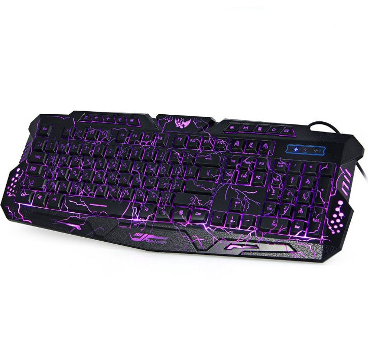 Zenova backlight wired gaming keyboard set colorful luminous gaming mouse keyboard qwerty keyboard