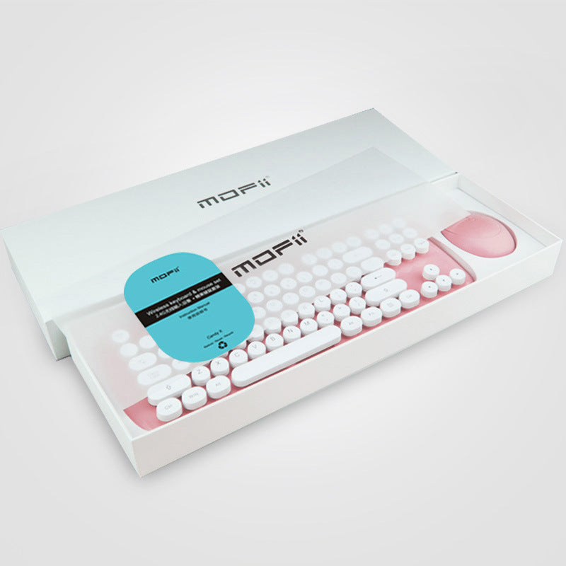 Zenova retro wireless keyboard and mouse combo