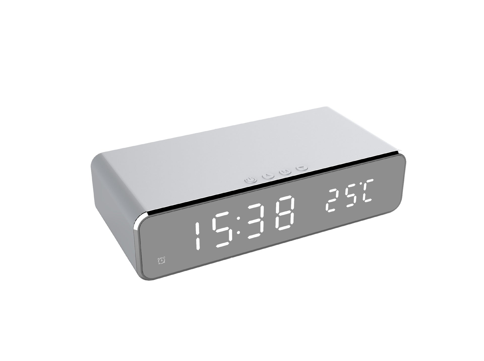 Zenova LED Electric Alarm Clock With Wireless Charger Desktop Digital Despertador Thermometer Clock HD Mirror Clock Watch Table Decor