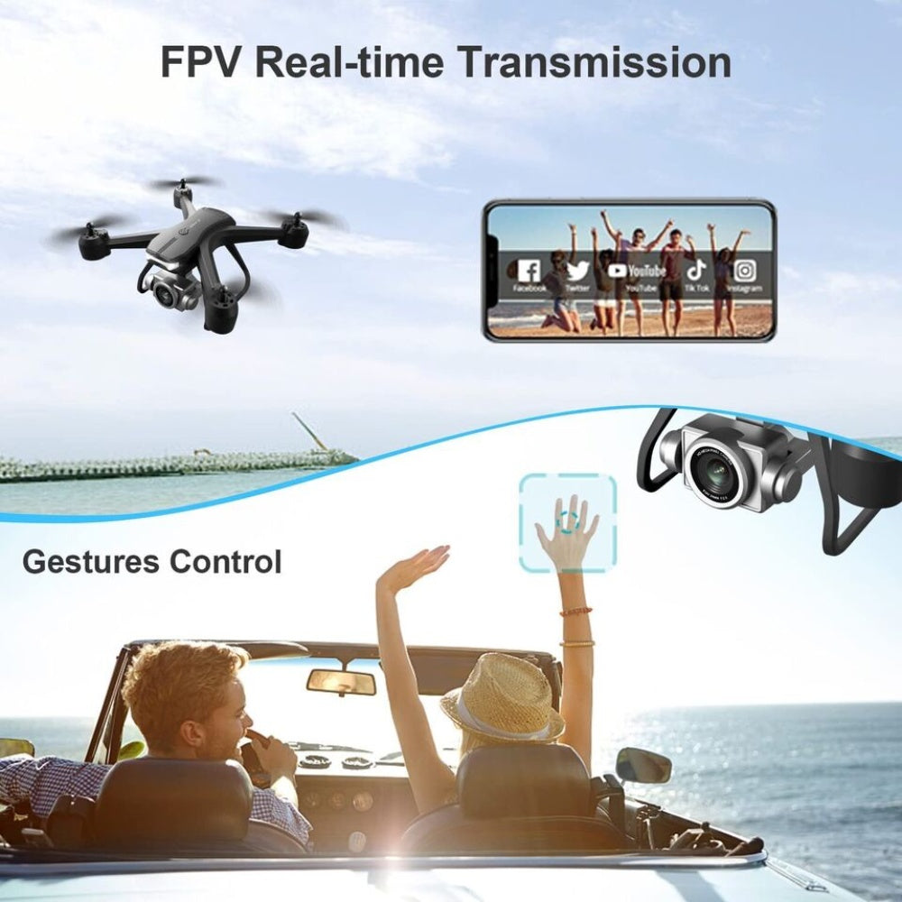 Zenova Professional Drone 6K HD Dual Camera Wifi FPV Portable RC Quadcopter 2 BATTERY,Drones Suitable For Adults & Beginners.
