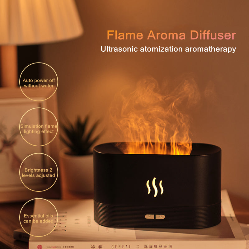Zenova flame aroma diffuser with syncing lights