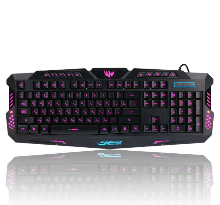 Zenova backlight wired gaming keyboard set colorful luminous gaming mouse keyboard qwerty keyboard