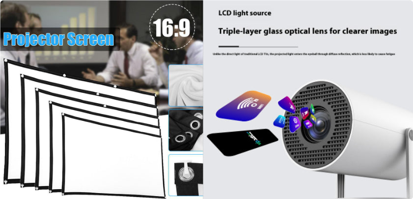 Zenova mini projector with inbuilt speaker .