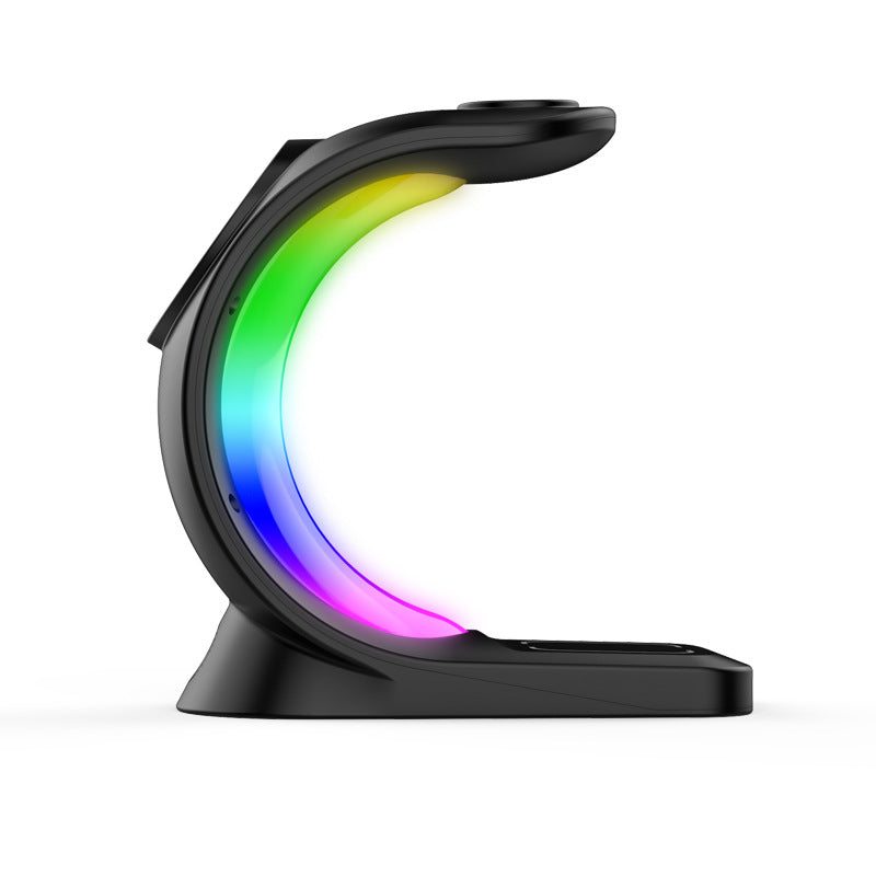 Zenova 4 In 1 Magnetic Wireless Charger Fast Charging For Smart Phone Atmosphere Light Charging Station For Airpods Pro I-phone Watch