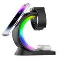 Zenova 4 In 1 Magnetic Wireless Charger Fast Charging For Smart Phone Atmosphere Light Charging Station For Airpods Pro I-phone Watch