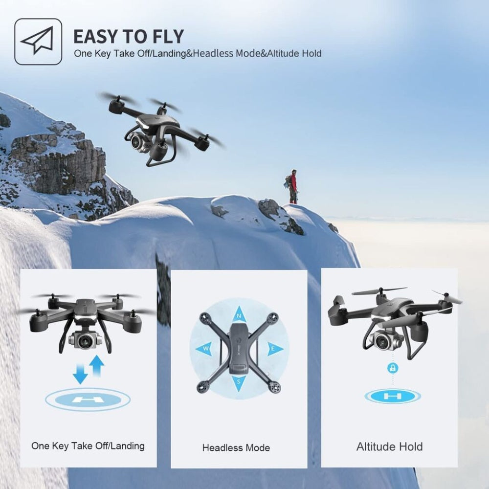 Zenova Professional Drone 6K HD Dual Camera Wifi FPV Portable RC Quadcopter 2 BATTERY,Drones Suitable For Adults & Beginners.