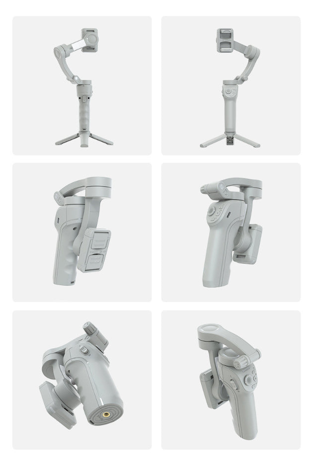 Zenova Hand-held Tripod Head Three-axis Anti-shake Stabilizer AI Intelligent Face Recognition And Short Video Shooting Camera Strap Fill Light
