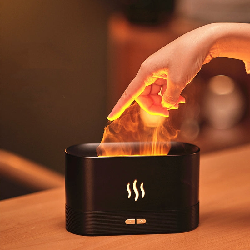 Zenova flame aroma diffuser with syncing lights