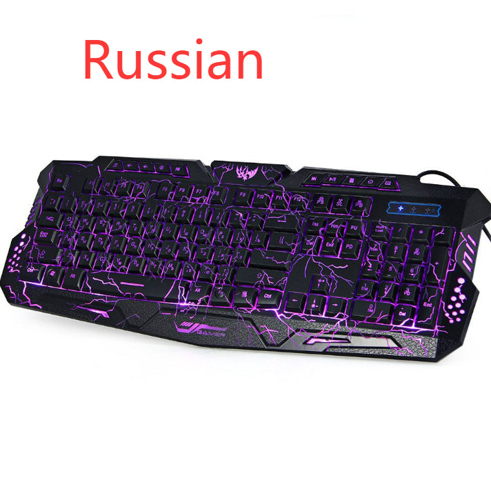 Zenova backlight wired gaming keyboard set colorful luminous gaming mouse keyboard qwerty keyboard