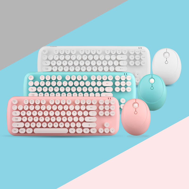 Zenova retro wireless keyboard and mouse combo
