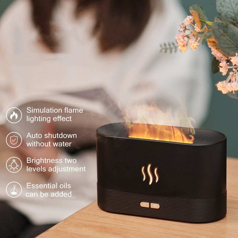 Zenova flame aroma diffuser with syncing lights