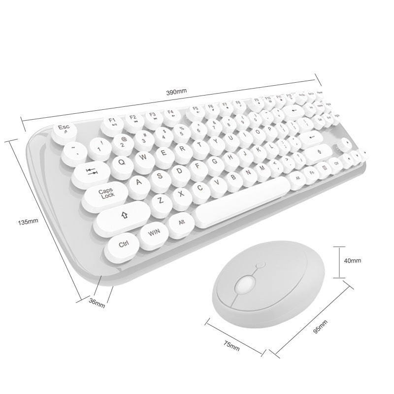 Zenova retro wireless keyboard and mouse combo