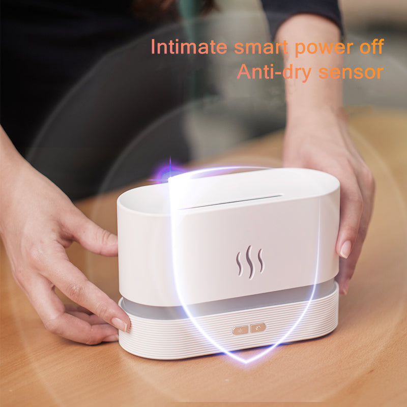 Zenova flame aroma diffuser with syncing lights